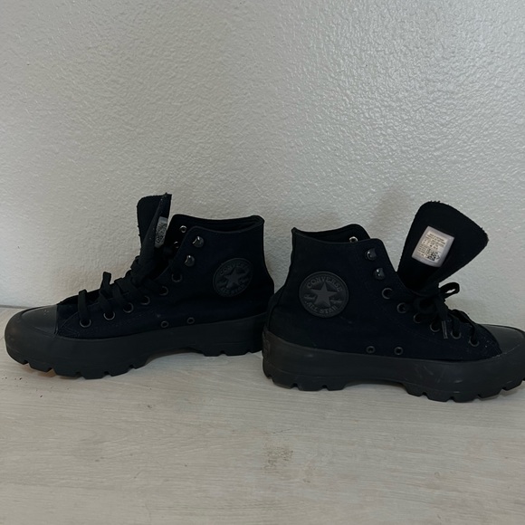 Converse Shoes - Black platform Converse high tops sneakers